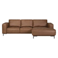 by fonQ Dune Hoekbank met Chaise Longue - Rechts - Kunstleer - Cognac