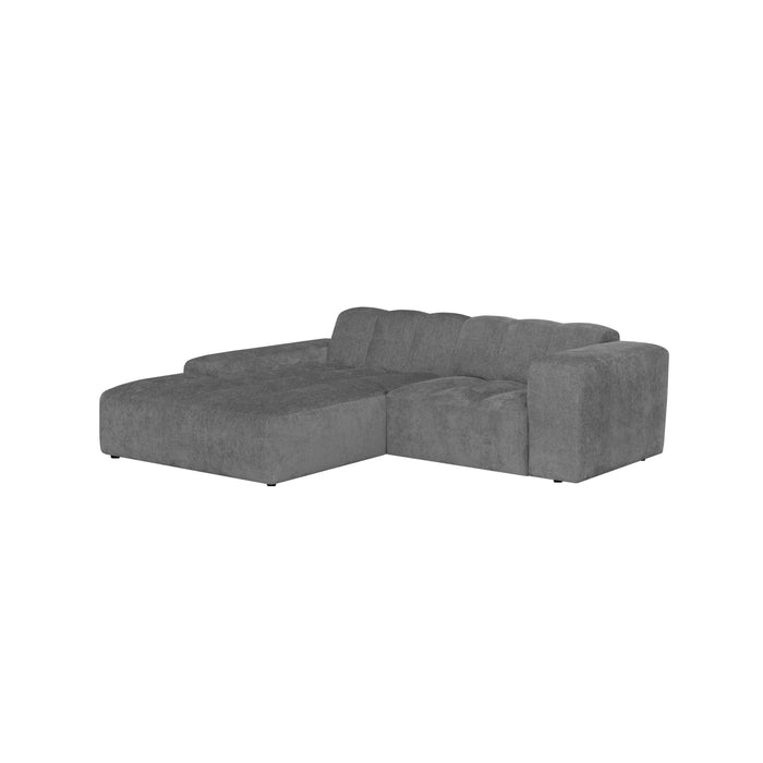 by fonQ Plume 2,5-zits Hoekbank met Chaise Longue XL Links - Chenille - Antraciet