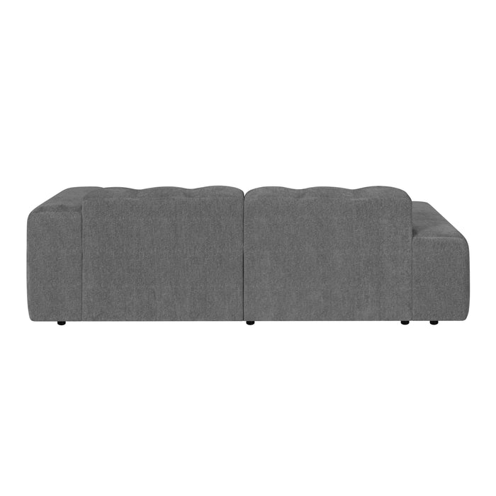 by fonQ Plume 2,5-zits Hoekbank met Chaise Longue XL Links - Chenille - Antraciet