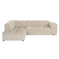 by fonQ Plume 2,5-zits Hoekbank Links - Chenille - Beige