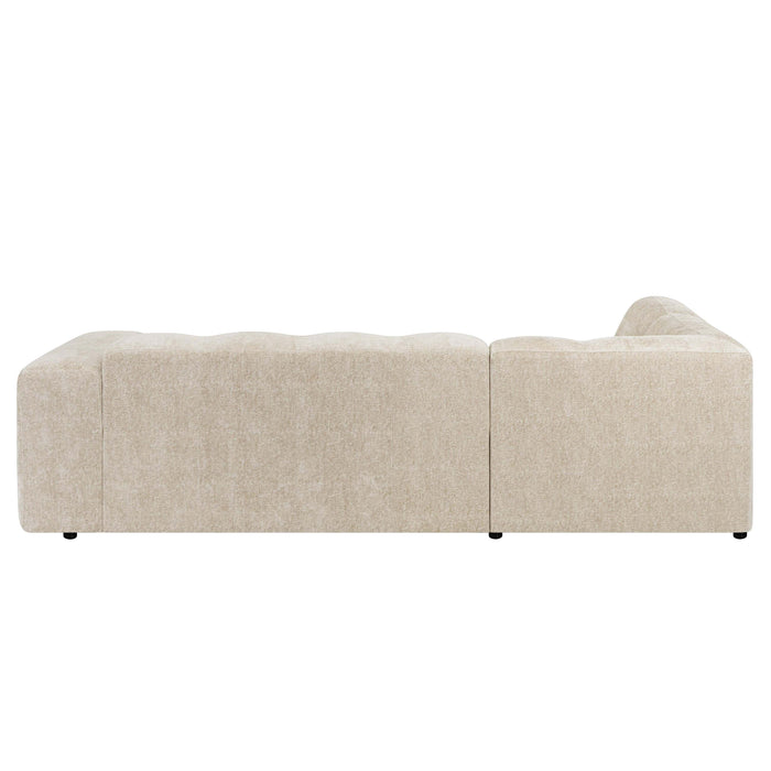by fonQ Plume 2,5-zits Hoekbank Links - Chenille - Beige