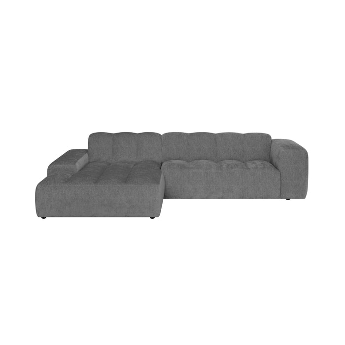 by fonQ Plume 3-zits Hoekbank met Chaise Longue XL Links - Chenille - Antraciet