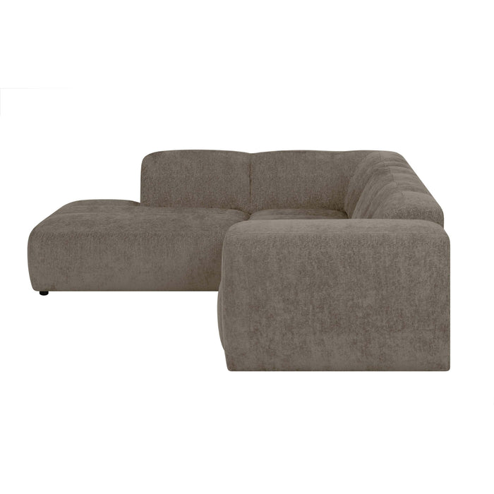 by fonQ Plume 2,5-zits Hoekbank Links - Chenille - Mocca