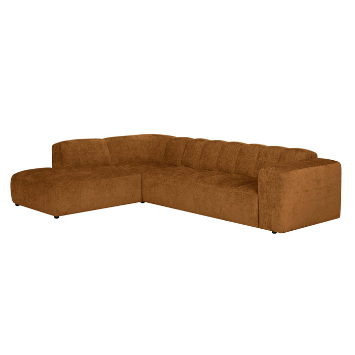 by fonQ Plume 3-zits Hoekbank Links - Chenille - Terra