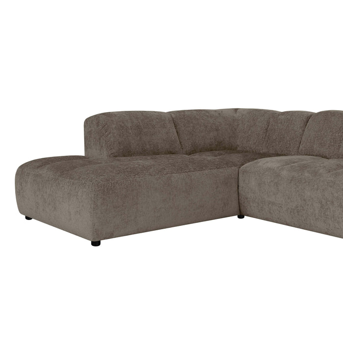 by fonQ Plume 2,5-zits Hoekbank Links - Chenille - Mocca
