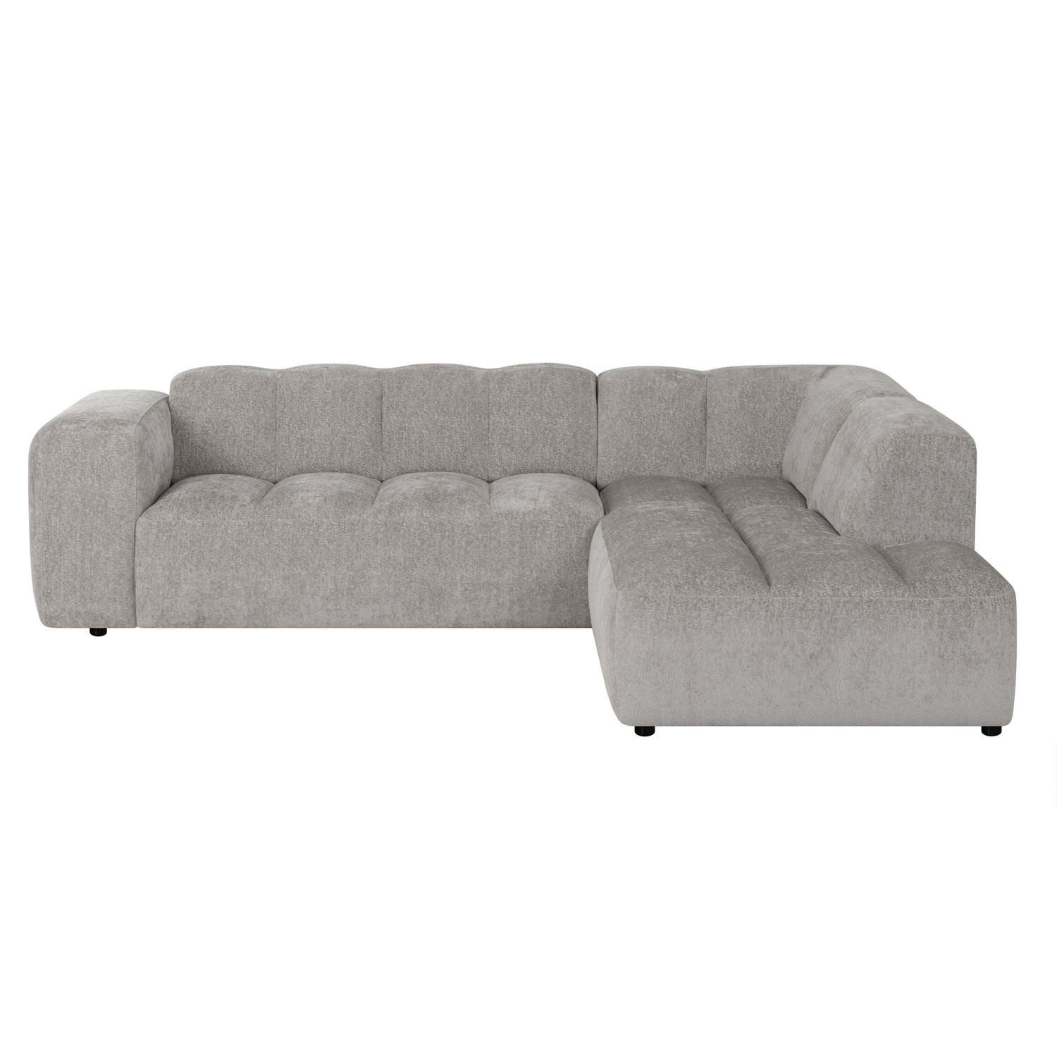 by fonQ Plume 2,5-zits Hoekbank Rechts - Chenille - Grijs