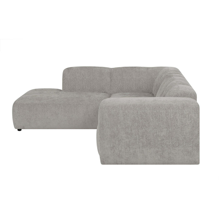 by fonQ Plume 2,5-zits Hoekbank Links - Chenille - Grijs
