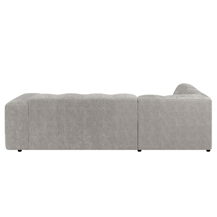 by fonQ Plume 2,5-zits Hoekbank Links - Chenille - Grijs