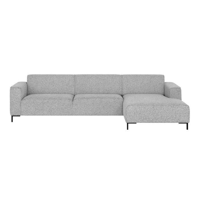 by fonQ Loft Hoekbank met Chaise Longue Rechts - Chenille Melange - Grijs