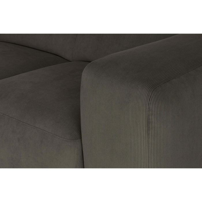 by fonQ Wonder 5-zits Hoekbank - Rib - Antraciet