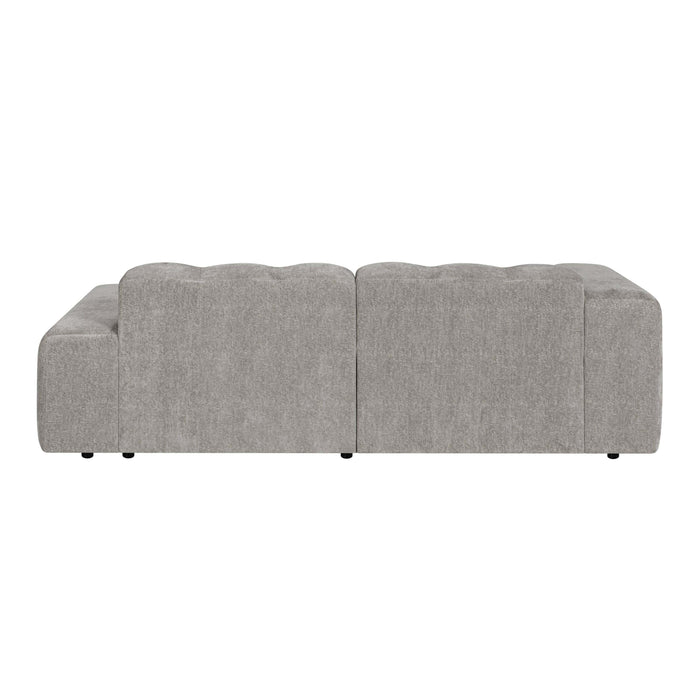 by fonQ Plume 2,5-zits Hoekbank met Chaise Longue Rechts - Chenille - Grijs