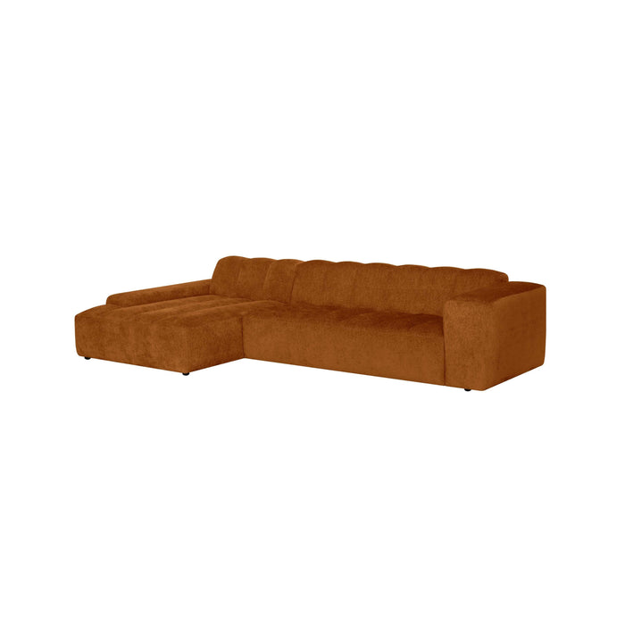 by fonQ Plume 4-zits Hoekbank met Chaise Longue Links - Chenille - Terra