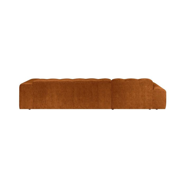 by fonQ Plume 4-zits Hoekbank met Chaise Longue Links - Chenille - Terra