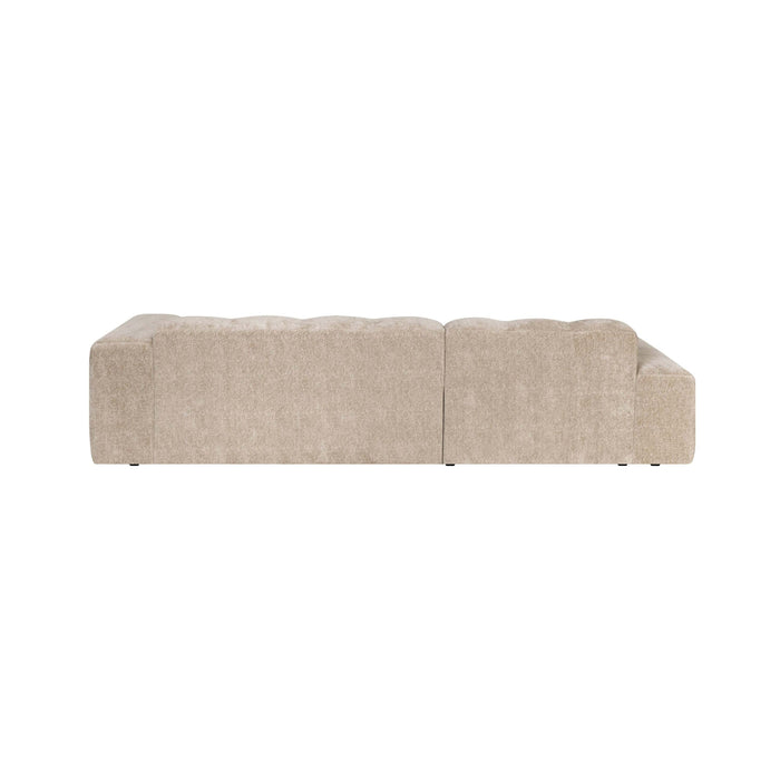by fonQ Plume 3-zits Hoekbank met Chaise Longue XL Links - Chenille - Beige