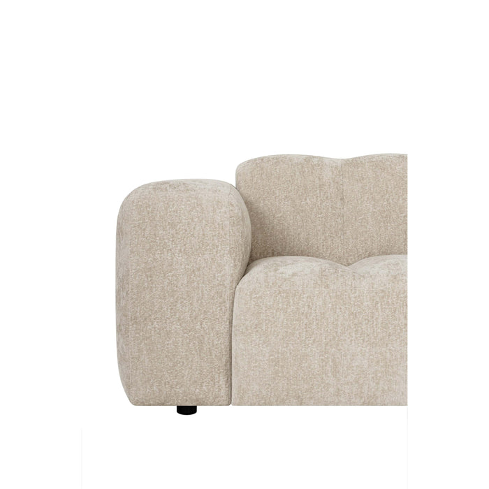 by fonQ Plume 3-zits Hoekbank met Chaise Longue XL Links - Chenille - Beige