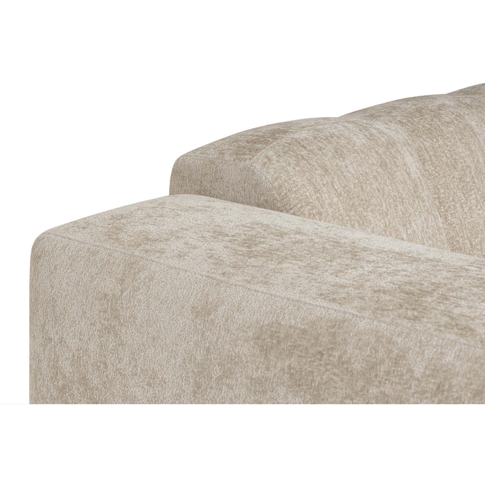 by fonQ Plume 3-zits Hoekbank met Chaise Longue XL Links - Chenille - Beige
