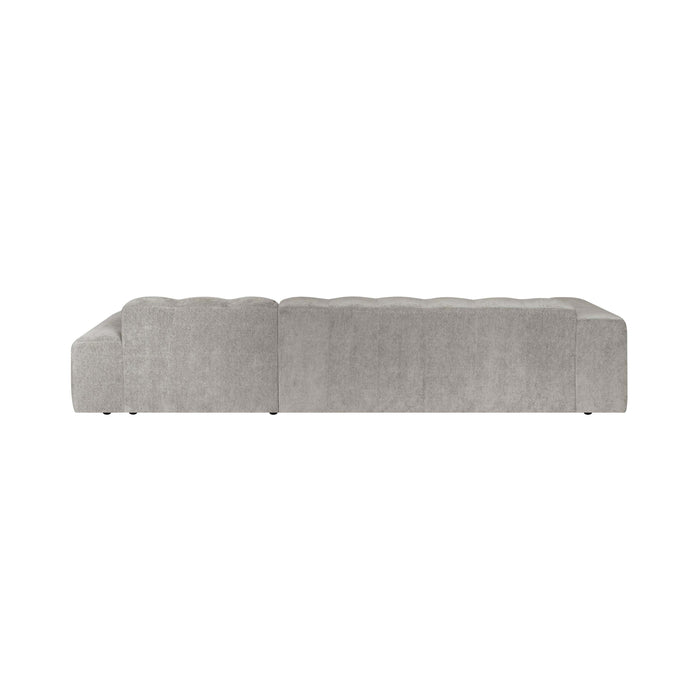 by fonQ Plume 4-zits Hoekbank met Chaise Longue Rechts - Chenille - Grijs