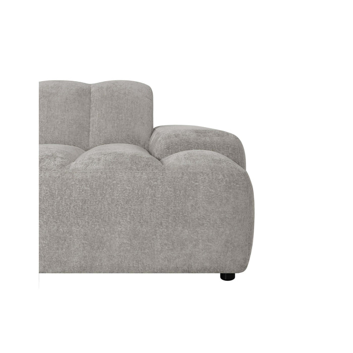 by fonQ Plume 4-zits Hoekbank met Chaise Longue Rechts - Chenille - Grijs