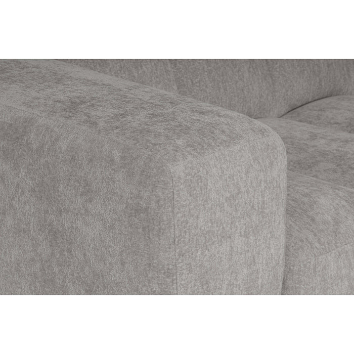 by fonQ Plume 4-zits Hoekbank met Chaise Longue Rechts - Chenille - Grijs