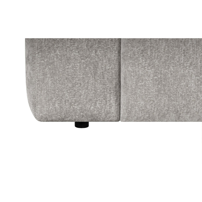 by fonQ Plume 4-zits Hoekbank met Chaise Longue Rechts - Chenille - Grijs