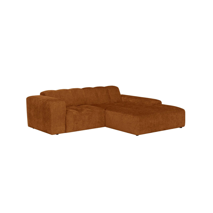 by fonQ Plume 2,5-zits Hoekbank met Chaise Longue XL Rechts - Chenille - Terra