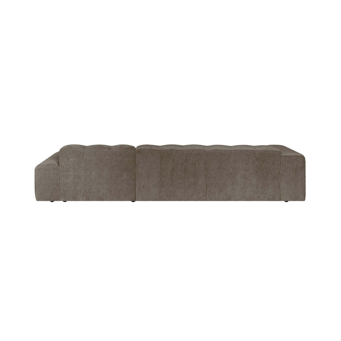 by fonQ Plume 4-zits Hoekbank met Chaise Longue Rechts - Chenille - Mocca