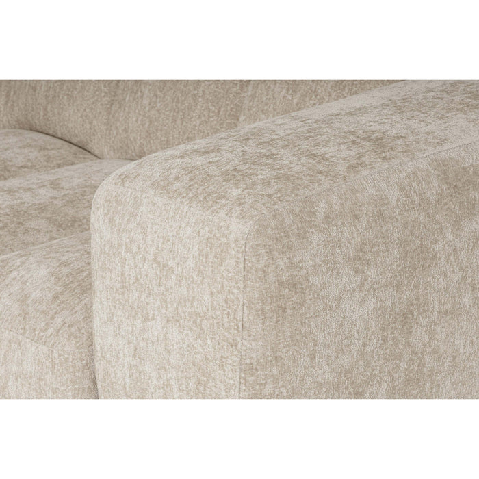 by fonQ Plume 2,5-zits Hoekbank met Chaise Longue XL Rechts - Chenille - Beige