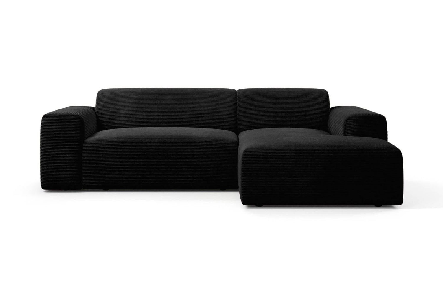 NADUVI Collection Nina Hoekbank Rechts - Ribstof - Zwart