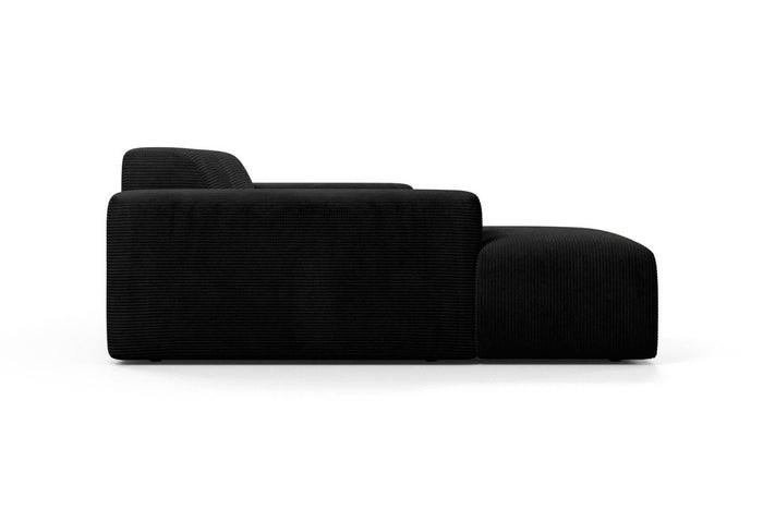 NADUVI Collection Nina Hoekbank Links - Ribstof - Zwart