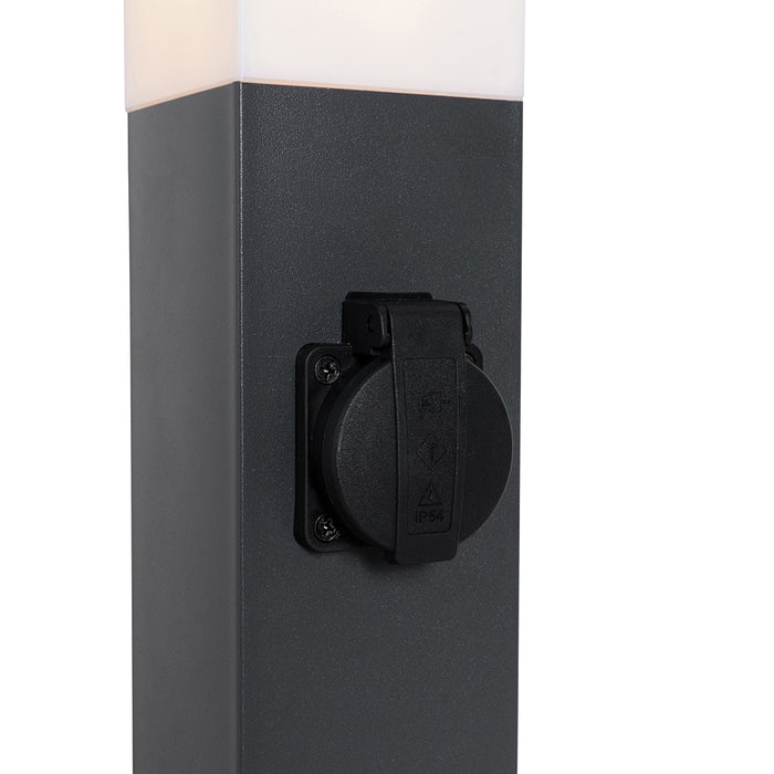 QAZQA Buitenlamp donkergrijs met grondpin en kabelmof 45cm incl.