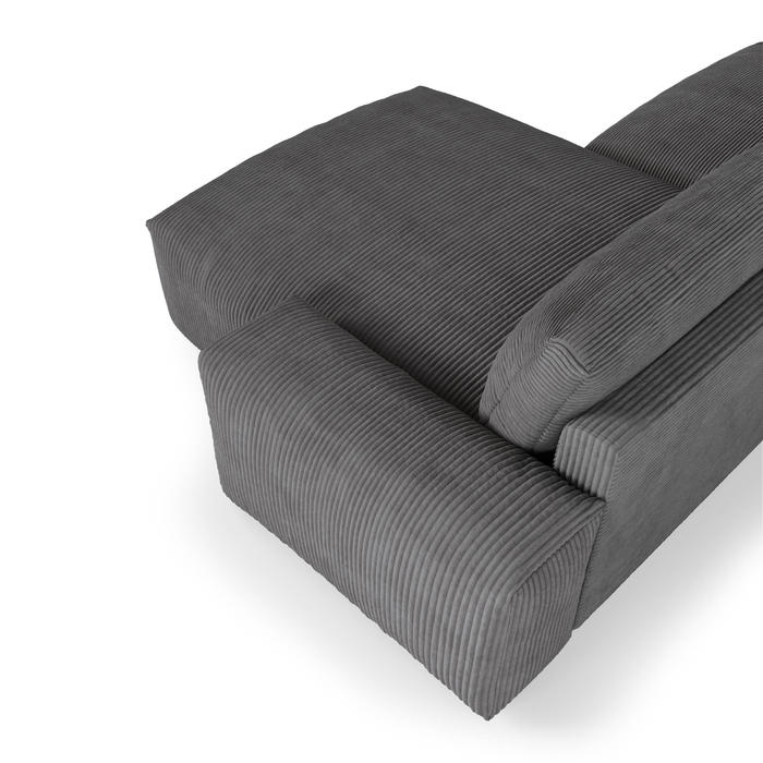 Crème ribfluweel rechter hoekbank 310cm