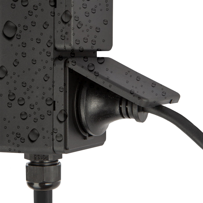 KS Verlichting Buitenstopcontact Double Spike tuinstopcontact zwart