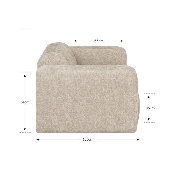 by fonQ Plume 2-zitsbank - Chenille - Mocca