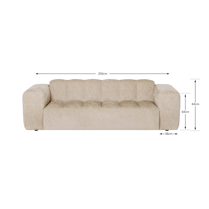 by fonQ Plume 2,5-zitsbank - Chenille - Beige