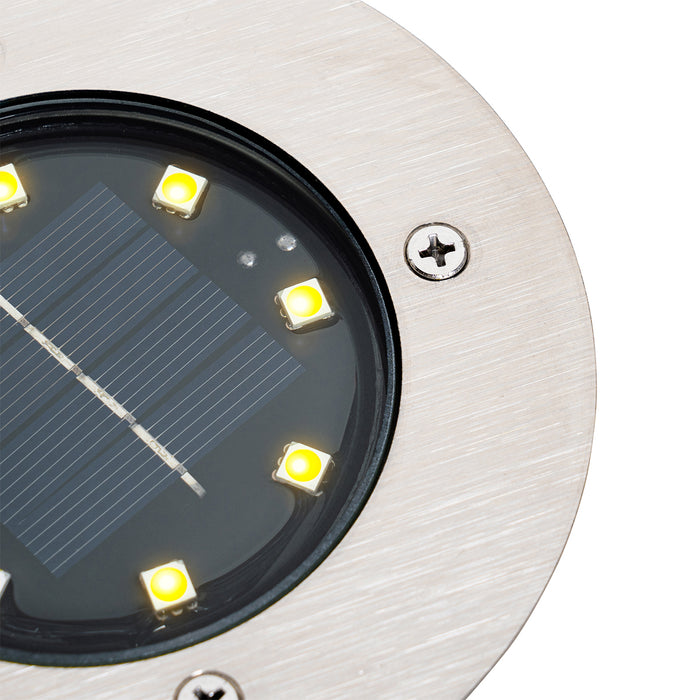 QAZQA Set van 6 grondspots staal incl. LED IP65 Solar - Terry