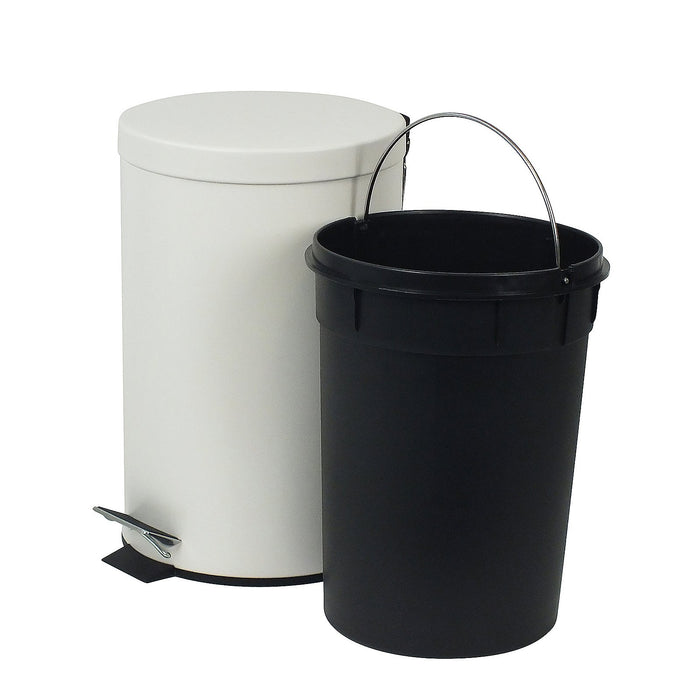 Afvalemmer Cornell RVS wit, 12 L - Kela