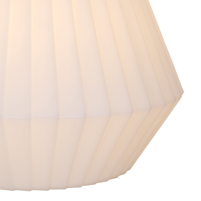 QAZQA Moderne buiten hanglamp zwart met witte kap 45,6 cm IP44 -