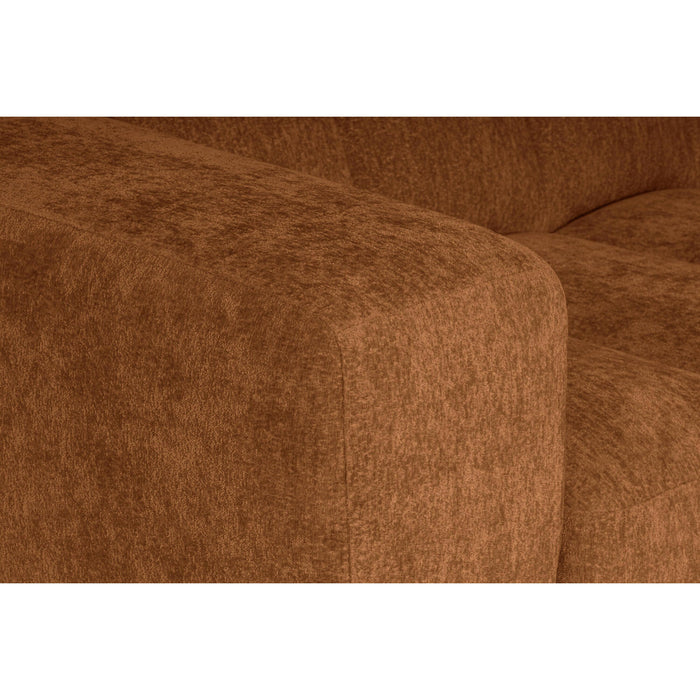 by fonQ Plume 2,5-zits Hoekbank met Chaise Longue Links - Chenille - Terra