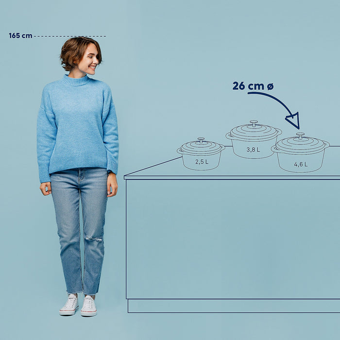 Braadpan, Gietijzer, Rond, Grijs, 26 cm - Kela | Calido