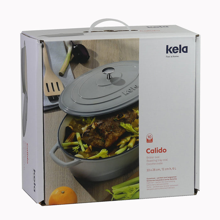 Braadpan, Gietijzer, Laag, Grijs, 28 cm - Kela | Calido