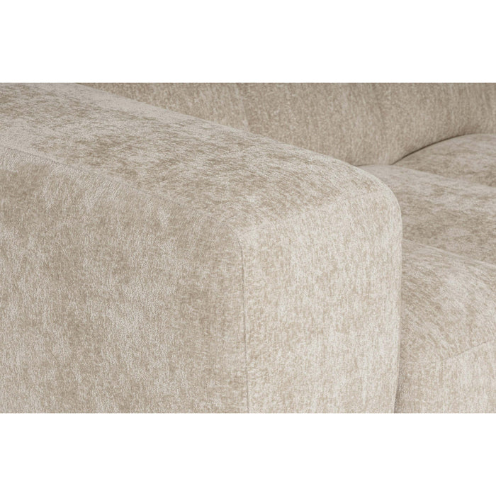 by fonQ Plume 4-zits Hoekbank met Chaise Longue XL Links - Chenille - Beige