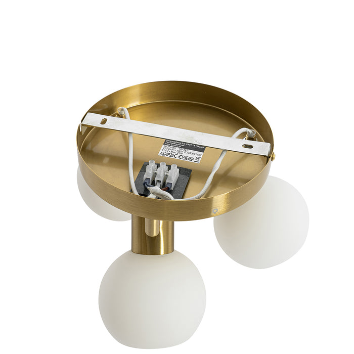 QAZQA Plafondspot goud met opaal glas 3-lichts verstelbaar - Anouk