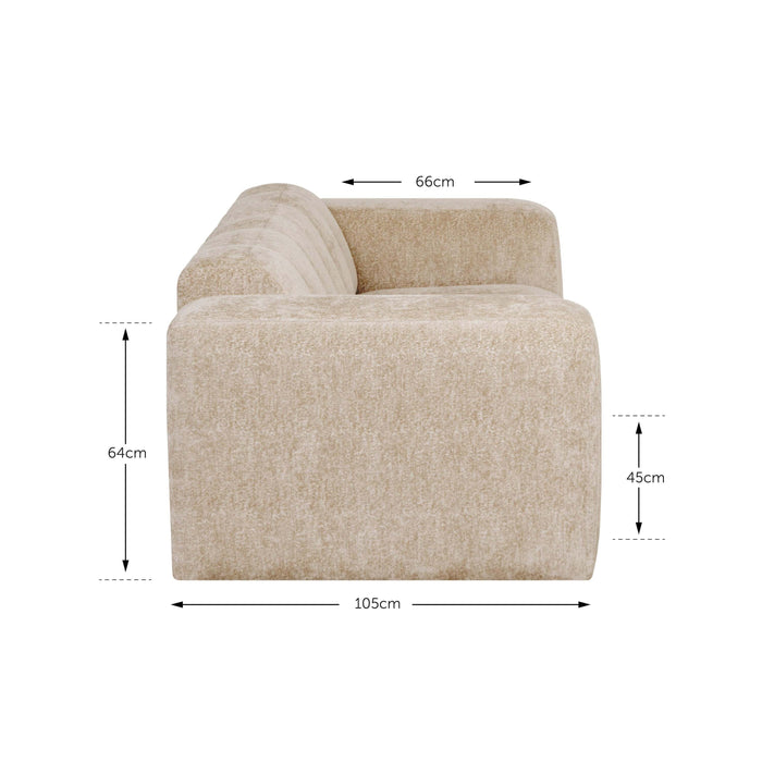by fonQ Plume 2,5-zitsbank - Chenille - Beige