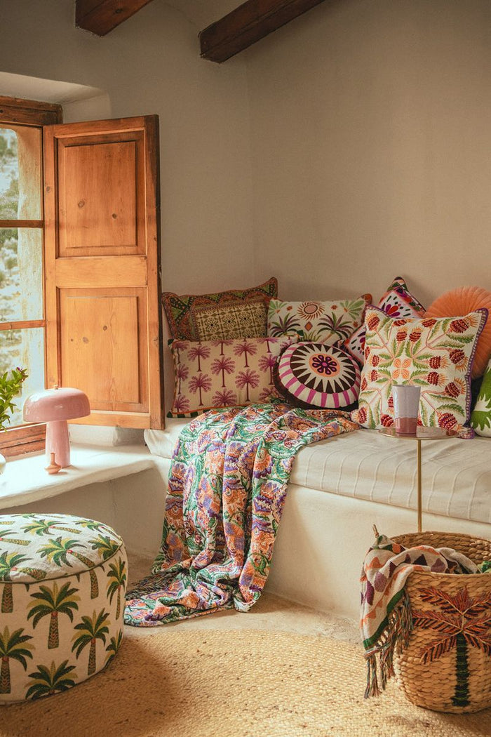 Sissy-Boy Multicolour jacquard geweven sprei met bloemenprint (200X250