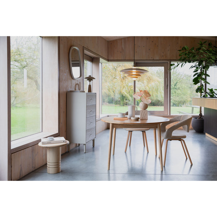 Zuiver Twist Uitschuifbare Eettafel Rond 120|160 cm Eikenhot - Beige