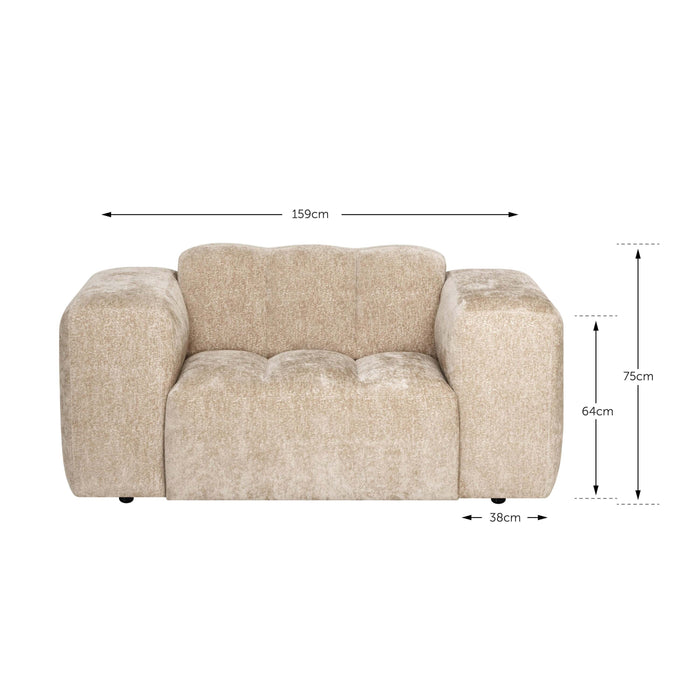 by fonQ Plume Fauteuil - Chenille - Grijs