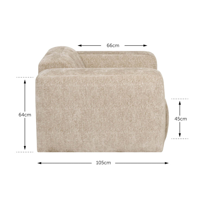 by fonQ Plume Fauteuil - Chenille - Grijs
