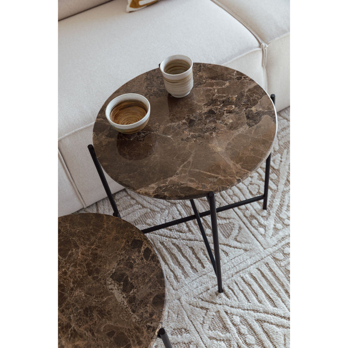 Housecraft Living Tooz bijzettafel Rond 45 cm Marmer Bruin