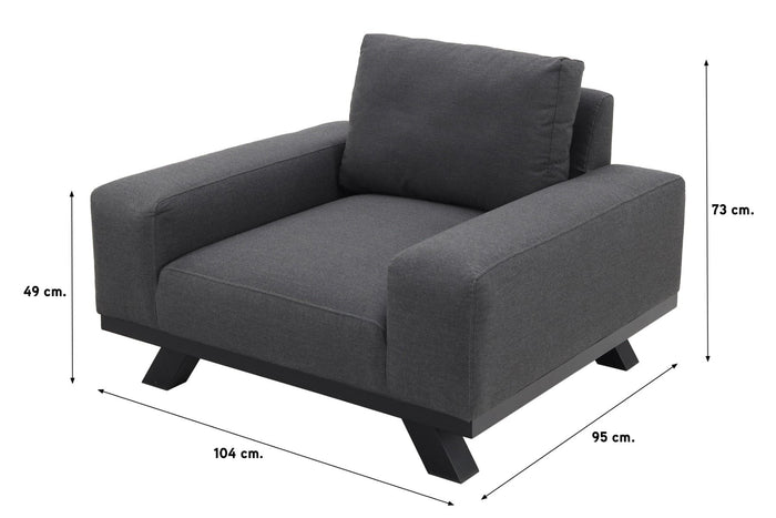 VDG Barcelona|cuba Sunbrella loungeset - Sooty + stoel