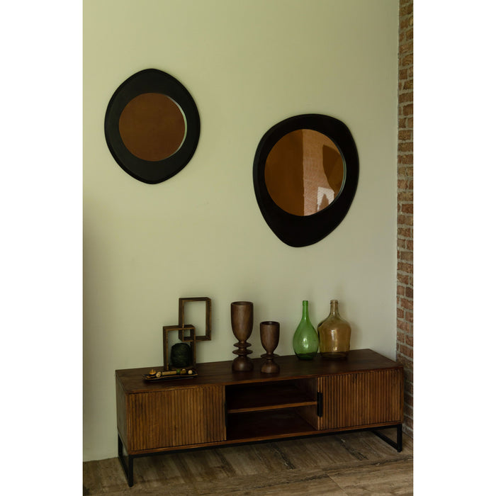 Dutchbone Aren Spiegel| Wandspiegel Organische vorm Zwart M